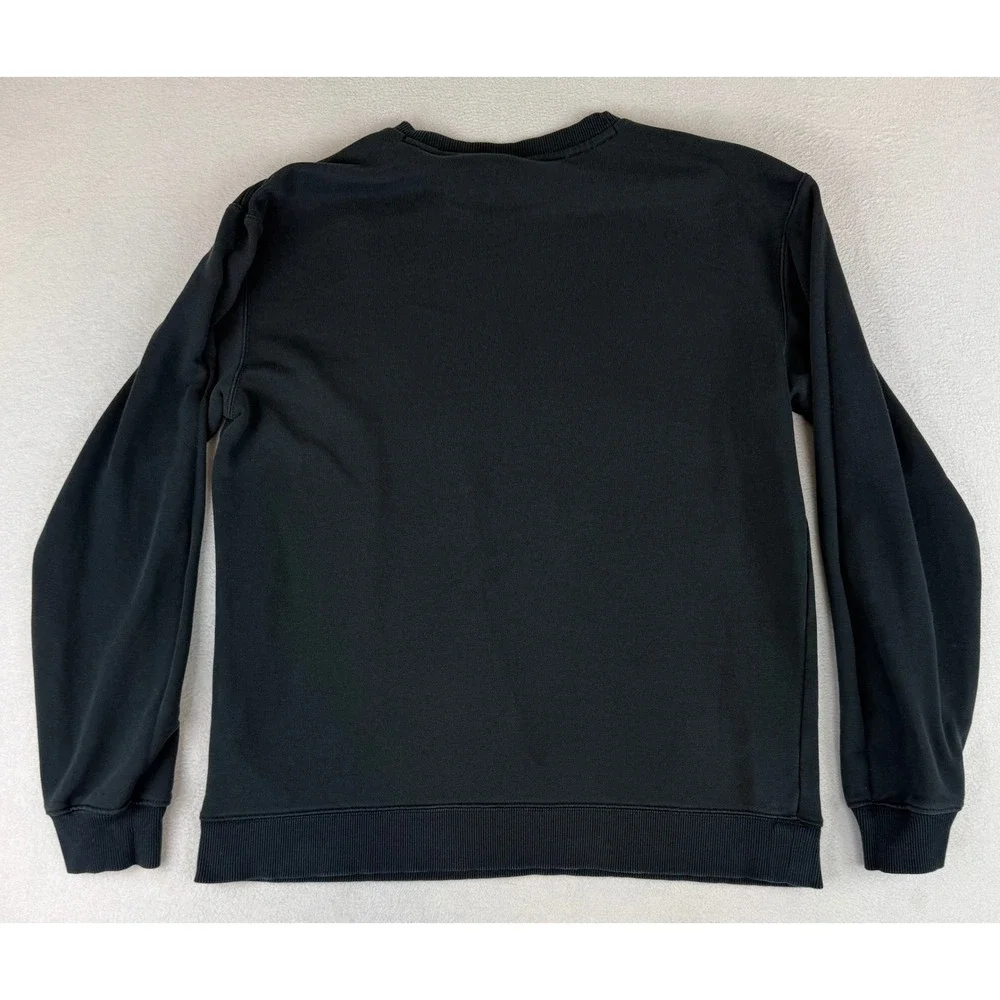 Adidas Sweatshirt Mens Small Black Chameleon Trefoil Logo Graphic Pullover